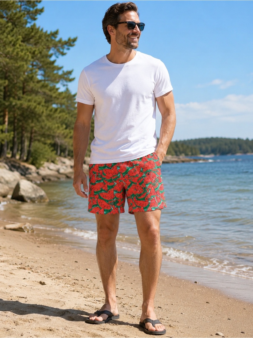 SAXX Betawave 2N1 Swim Shorts Men’s 40 Watermelon DropTemp BallPark NWOT